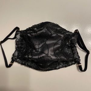 NWOT Handmade Black Sequin Face Mask